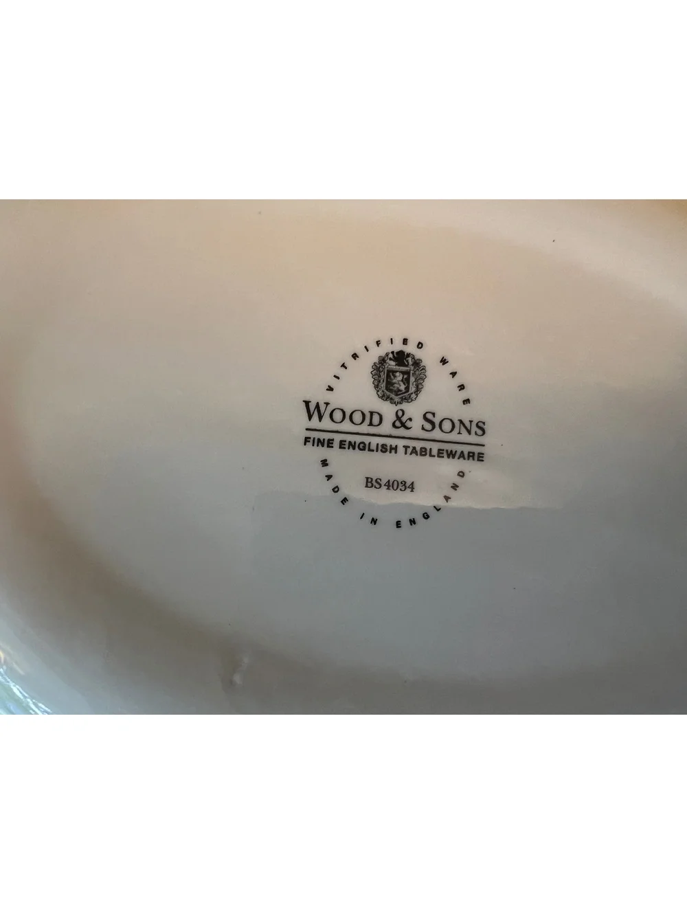 Vintage Wood & Sons English Pink and ivory platter 9x12